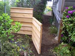 door to cedar fence