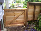 Back side of cedar fence
